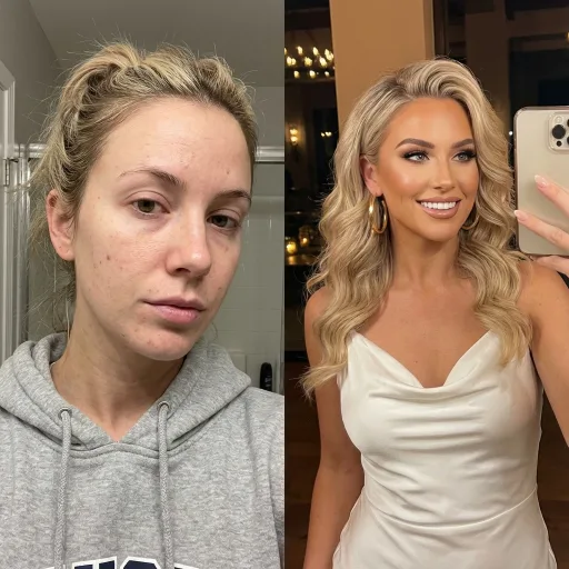 Beauty enhancement before and after