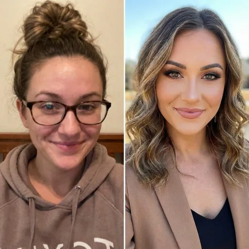 Personal style glow up comparison